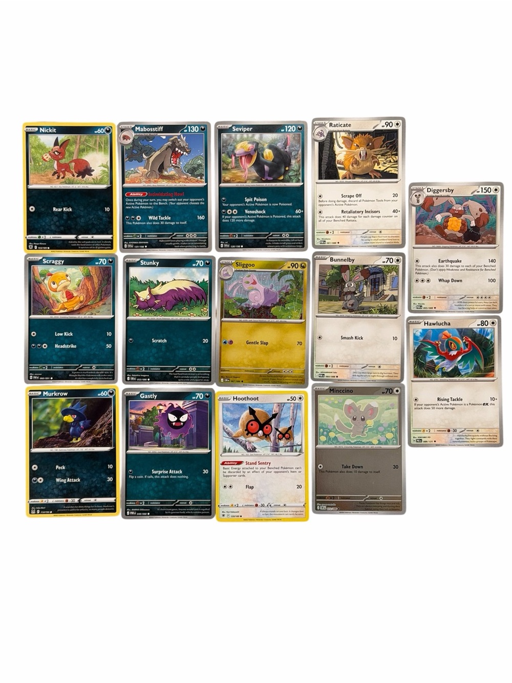 Lot of 14 mixed (dark, dragon, normal) Pokemon cards - Bundle and Save